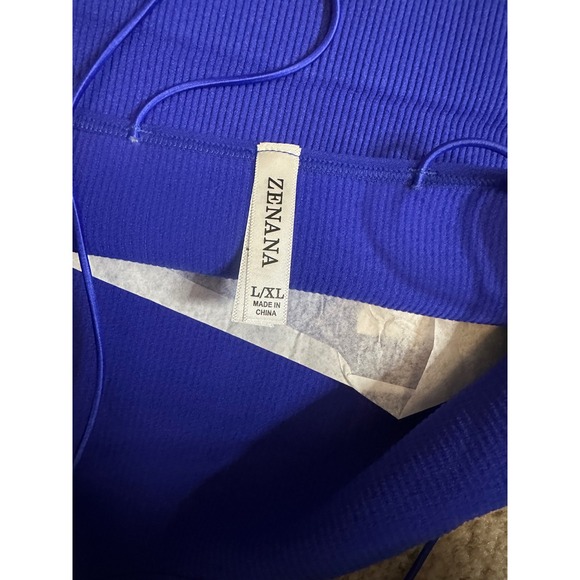 Zenana Phoebe Double Strap Brami Bright Blue Ribbed Seamless Crop Top NT-6023AB - Picture 3 of 6